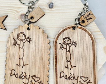 Father's Day keyring, Childs Drawing