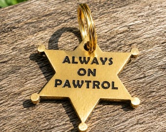 Engraved Sheriff Badge Solid Brass dog tag