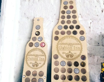 Personalized Beer Bottle Cap Collector, Man Cave Decor, Birch Plywood