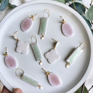 Polymer Clay Earrings | Glazed Dangles