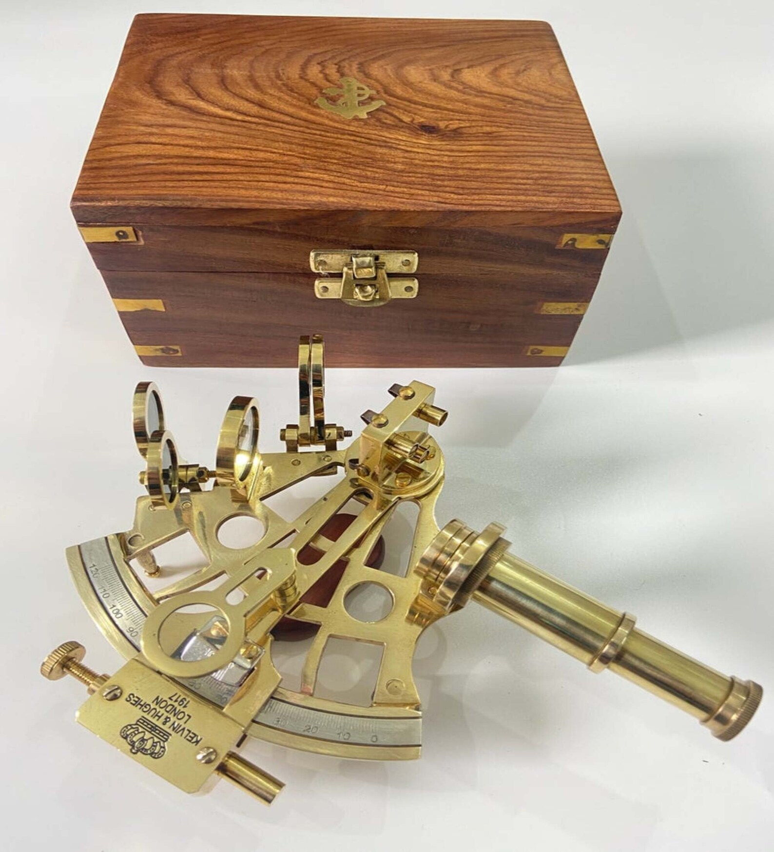 Nautical Brass Sextant With Wooden Box Navigational Sextant | Etsy