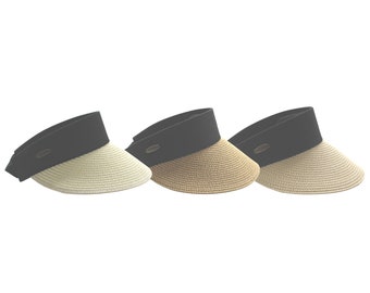 Wide Brim Straw Sun Visor: UV Protection Beach Cap