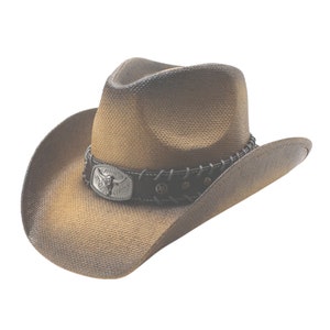 Men's & Women's Western Style Cowboy or Cowgirl Hat with Longhorn
