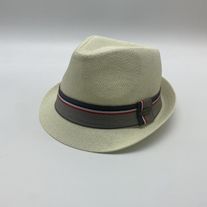 Short Brim Straw Fedora Hats with Striped Band For Men & Women