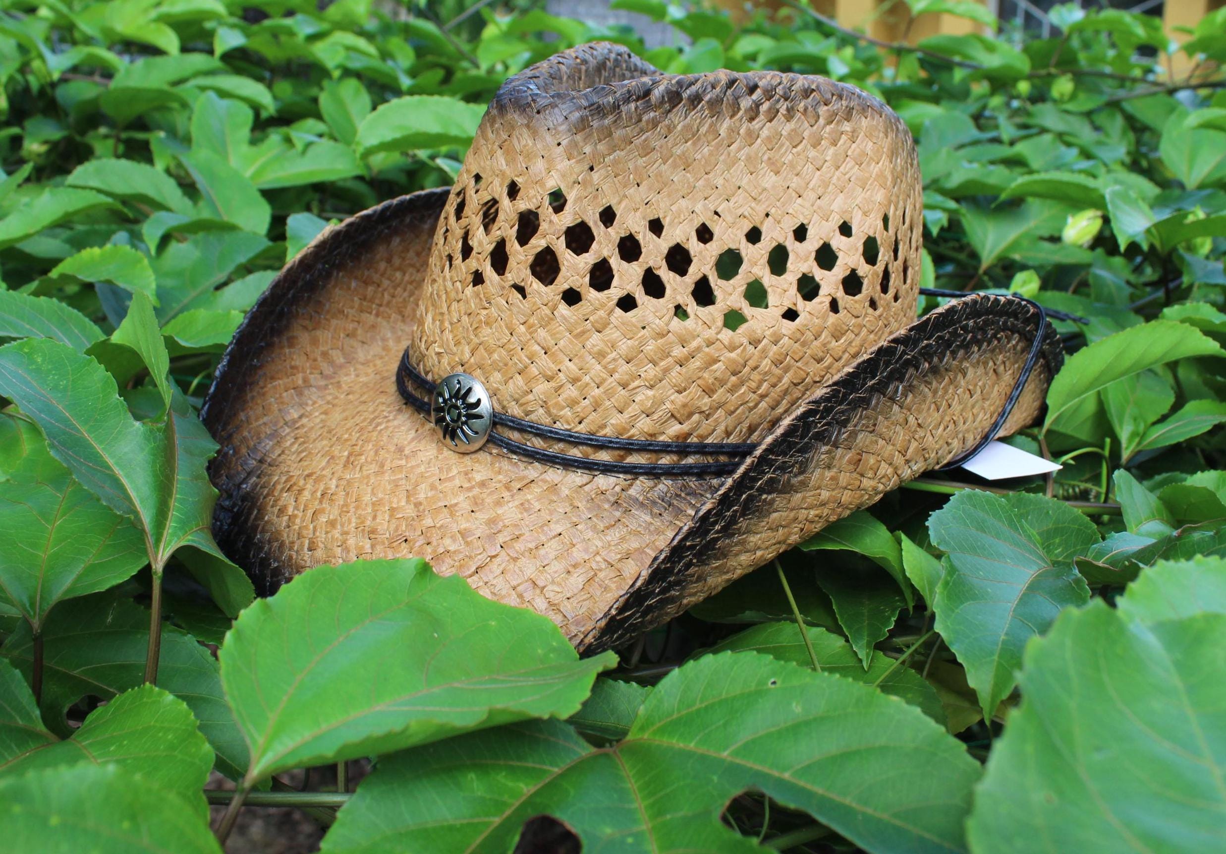 6 Pack Straw Cowboy Hats Wide Brim Sun Protection with Chin Strap for Women Men Straw Cowboy Hat for Men Women Wide Brim Western Straw  main image 2