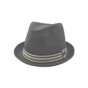 Short brim Straw Fedora Hats with Striped Band For Men & Women