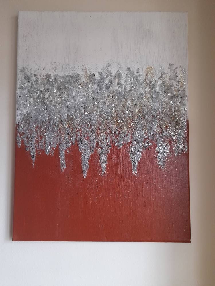 Crushed glass abstract wall art Etsy