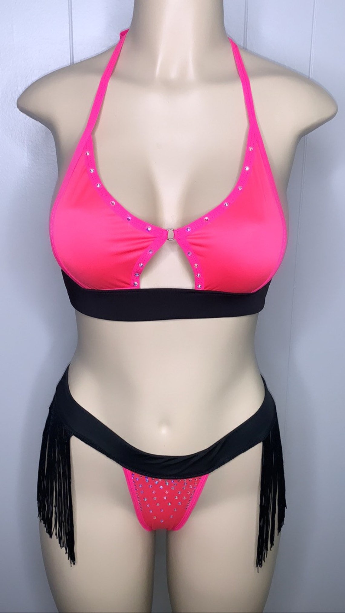 Exotic dancewear rhinestone two piece Etsy