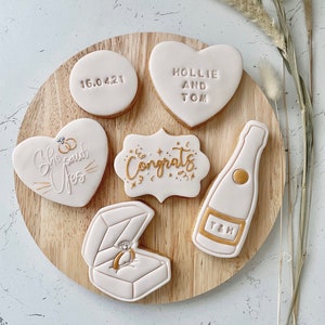 Personalised Engagement Biscuits, Engagement Gift Box, Engagement Cookies image 7