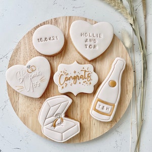 Personalised Engagement Biscuits, Engagement Gift Box, Engagement Cookies image 1