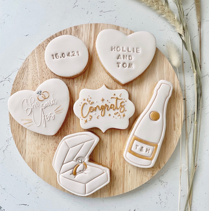 Personalised Engagement Biscuits, Engagement Gift Box, Engagement Cookies image 1