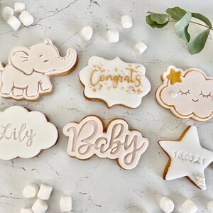 Baby Biscuit box, New baby Cookie, Pregnancy gift , Personalised Biscuits, letterbox biscuits, baby shower, baby congratulations image 6