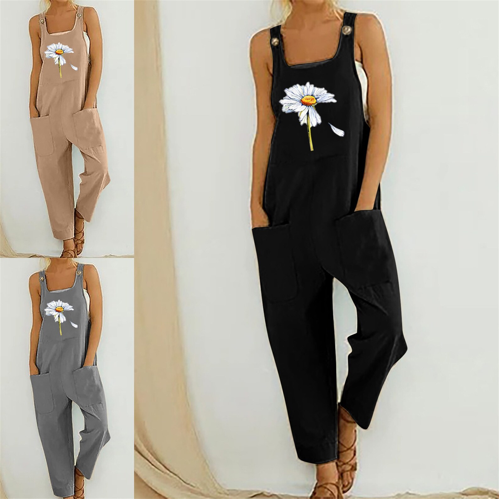 Prints Linen Overalls Bohemian Overalls Loose Fit Jumpsuit Etsy