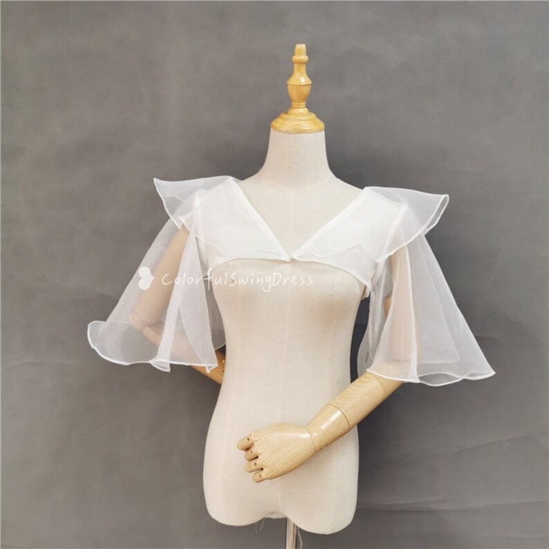 Short Wedding Sleeves, Personalized Colors Sleeves, Detachable Wedding Sleeves, Tulle Wedding Sleeves, Bridal Sleeves, Wedding Dress Decor image 5
