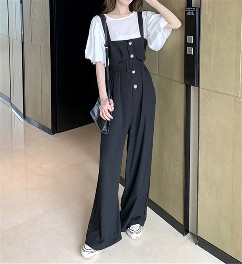Suspender Women Overalls Harem Jumpsuit Wide Leg Jumpsuit Etsy