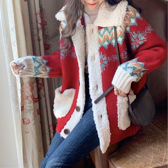 Red Christmas Cardigan Blue Cardigan 