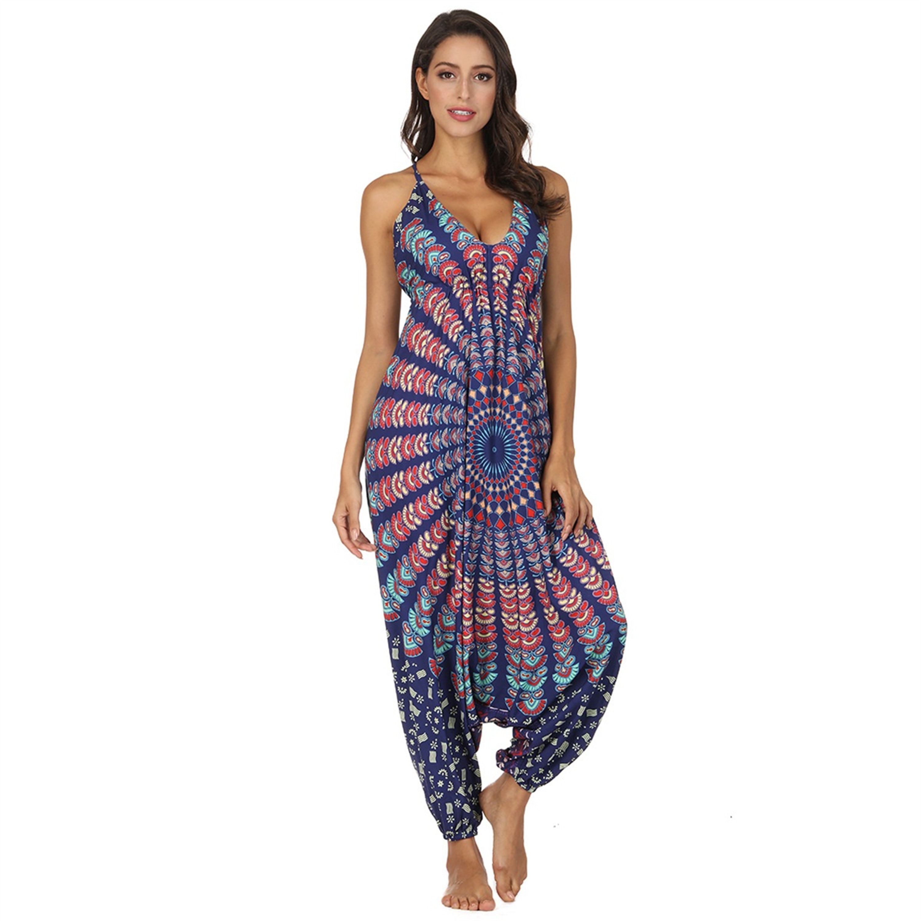 Floral Linen Overalls Bohemian Overalls Loose Fit Jumpsuit Etsy