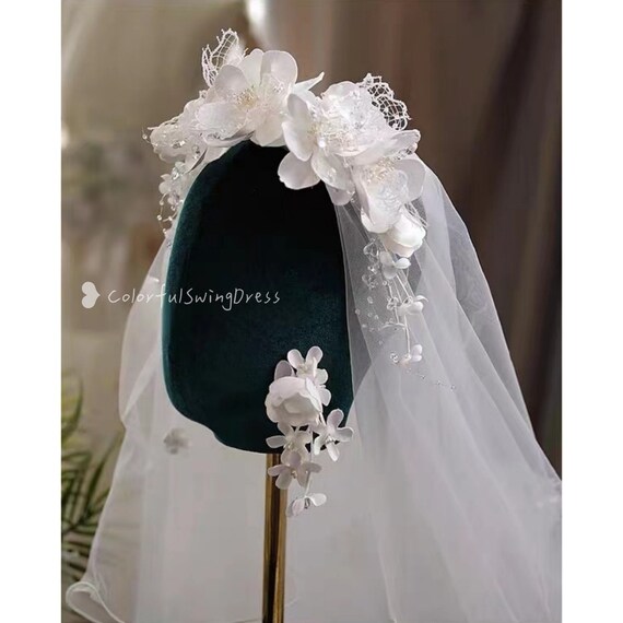 FOMIYES 1pc Bridal Veil White Wedding Dresses for Bride Girl Accessories  Flower Hair Accessories Bride Veil