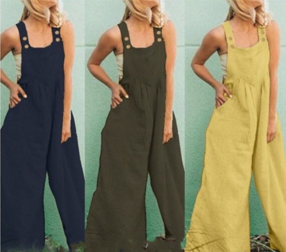 Yellow Linen Overalls Women Overalls Boho Yoga Overalls Etsy Australia