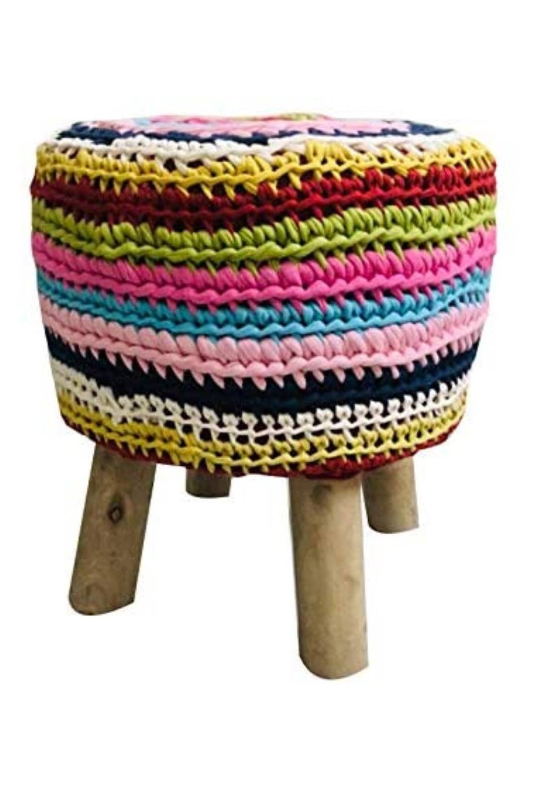 Handwoven Jute Foot Stool Natural Jute Ottoman Jute Pouffe Etsy