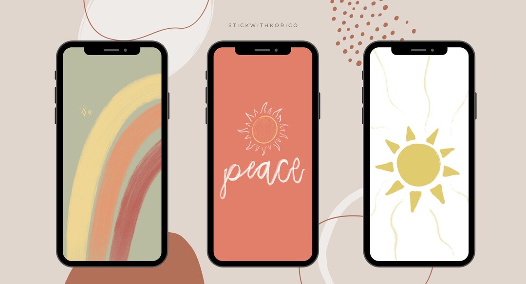 5 Warm Boho Sky iPhone Wallpapers, Aesthetic, Clean, Modern, Simple Ios