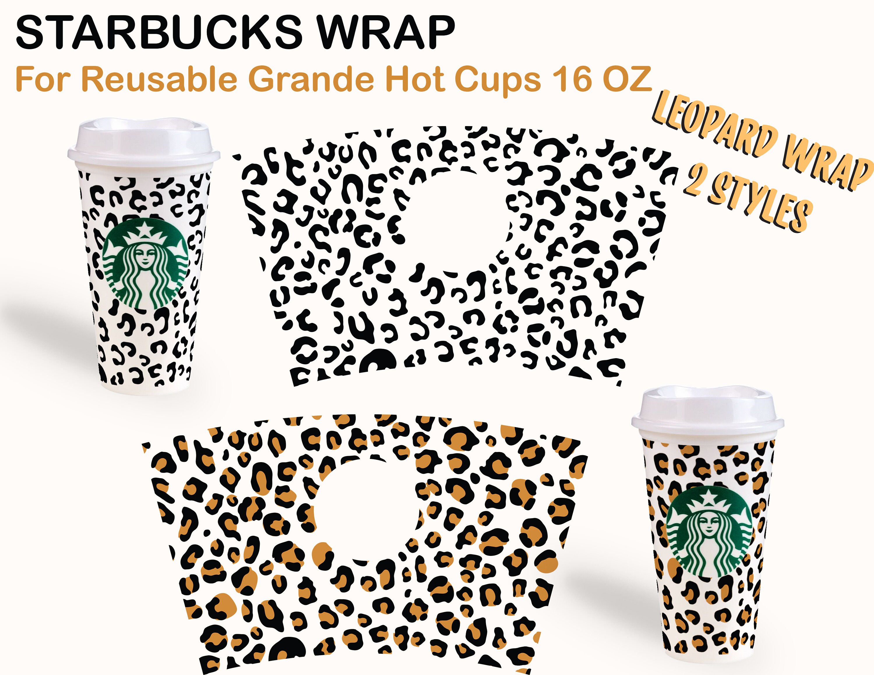 Leopard Hearts Starbucks Reusable Hot Cup