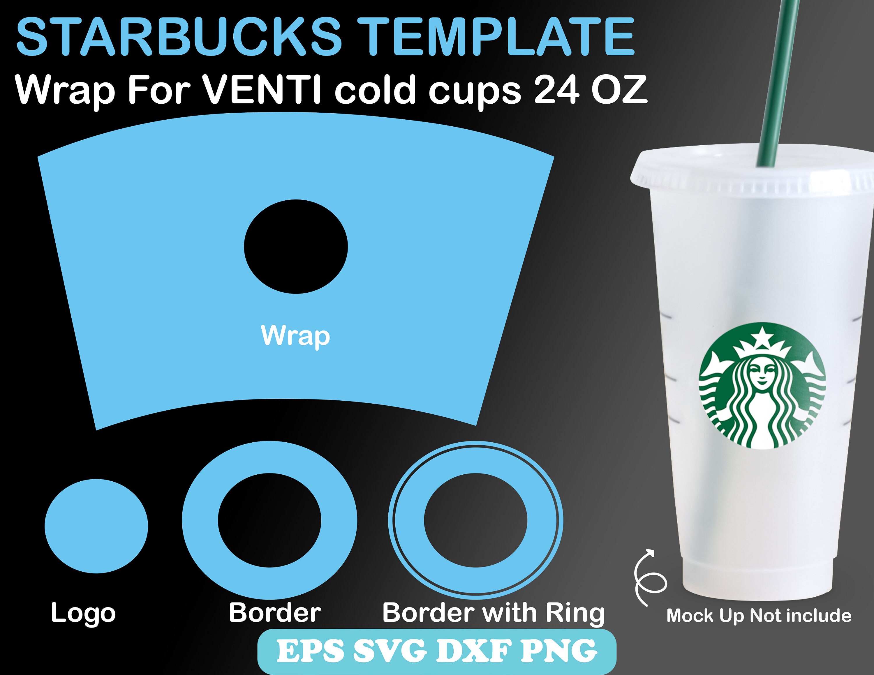 Starbucks Cold Cups Template SVG for 24 OZ Starbucks Reusable Venti Cold  Cups Dimensions SVG - Etsy New Zealand