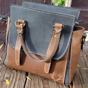 GENUINE Handmade 100% Leather Purse, Women&#39;s Hand Bag, Gift, Boho, Anniversary Gift