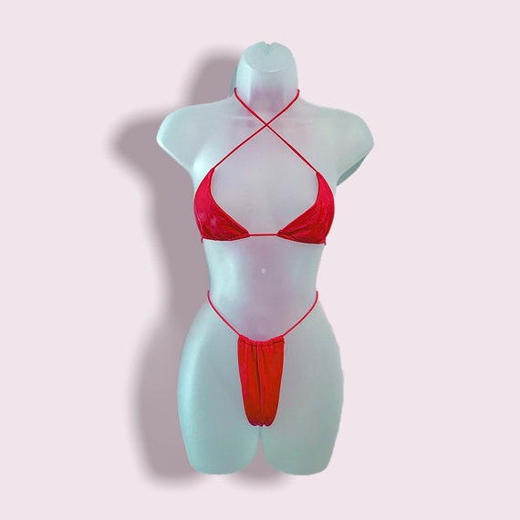 Bikini string rouge Bikini rouge Deux pi ces Bikini Sexy Etsy France