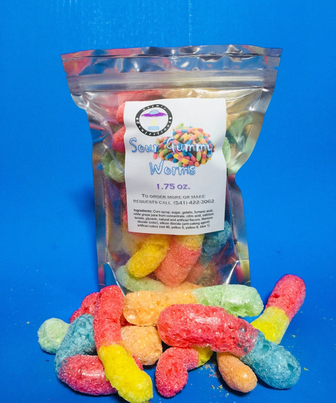 Freeze Dried Sour Gummy Worms Etsy UK