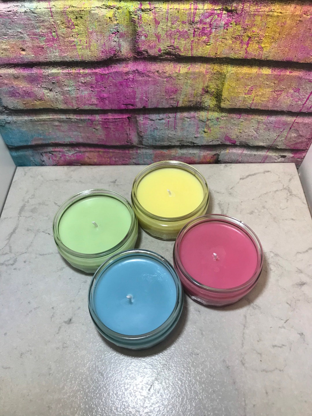 Set of 3 Hand Made Candles in Glass Containers Etsy