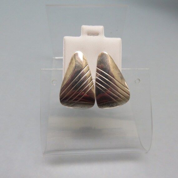 Sterling Silver Post Triangular Modern Pierced Ea… - image 2