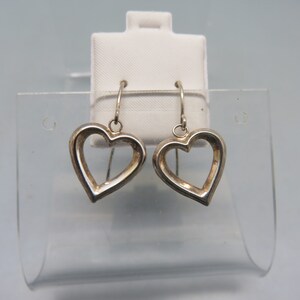 Vintage Heart Shaped Sterling Pierced Earrings