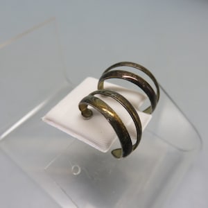 Vintage Silver Plated Half Hoop Pierced Earrings, .75 Inch High, Deep Patina