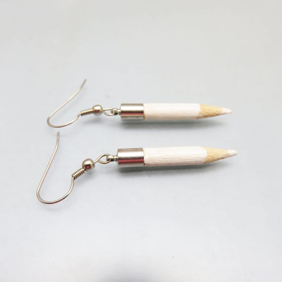 1980s Nail Pencil Earrings: Vintage Novelty Jewelry