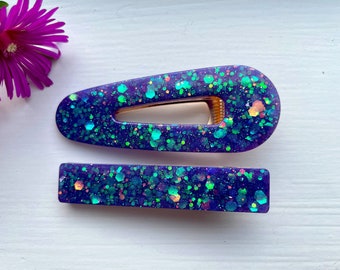 Purple Frenzy Barrette Set
