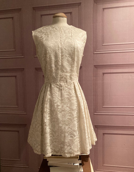 Original 1950's Vintage Cream Floral Lace Wedding Mini Dress by Renvel (small/medium) - Etsy Original 1950's Vintage Cream Floral Lace Wedding Mini Dress by Renvel (small/medium) - Etsy