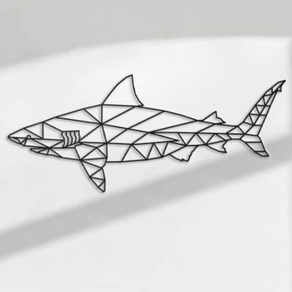 Shark Metal Wall Sign, Sea Animal Metal Wall Art, Ocean Sign, Shark Attack Sign, animals, Fish, Sea creatures #150