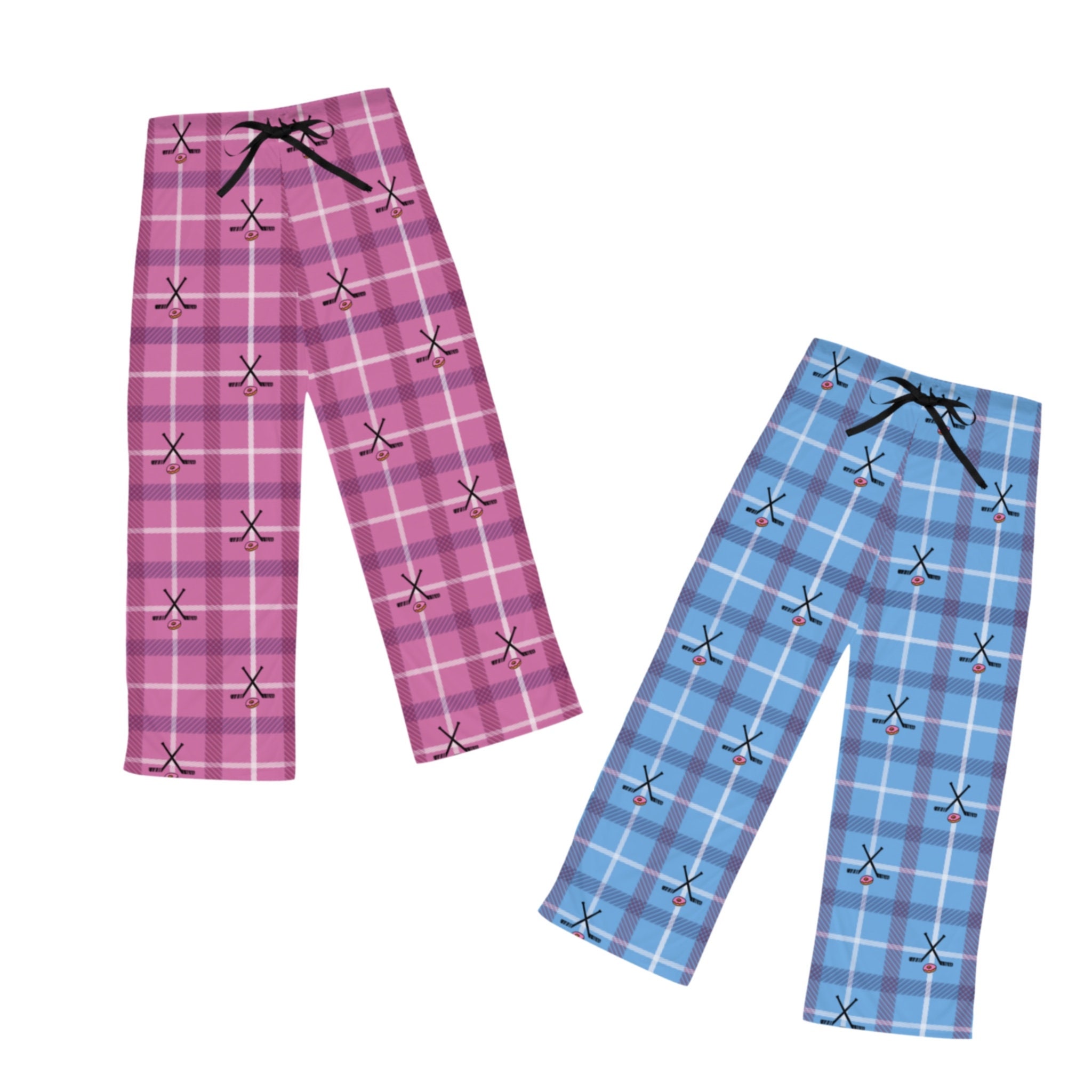Hockey and Donuts Pajama Pants, Hockey Pajama Pants, Hockey PJ Pants