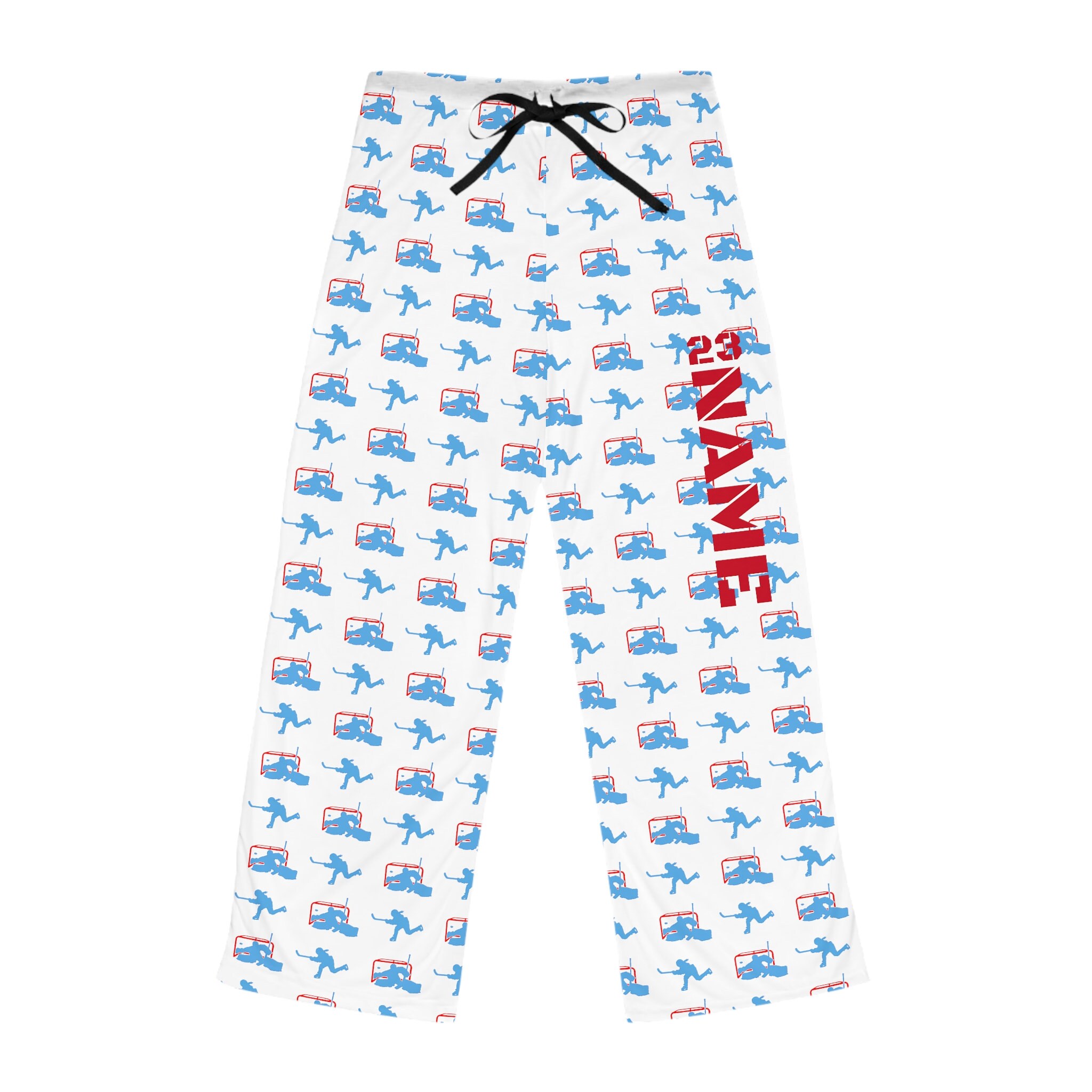 Hockey Shoot Out Pajama Pants, Choose Any Color Combo, Hockey Pajama