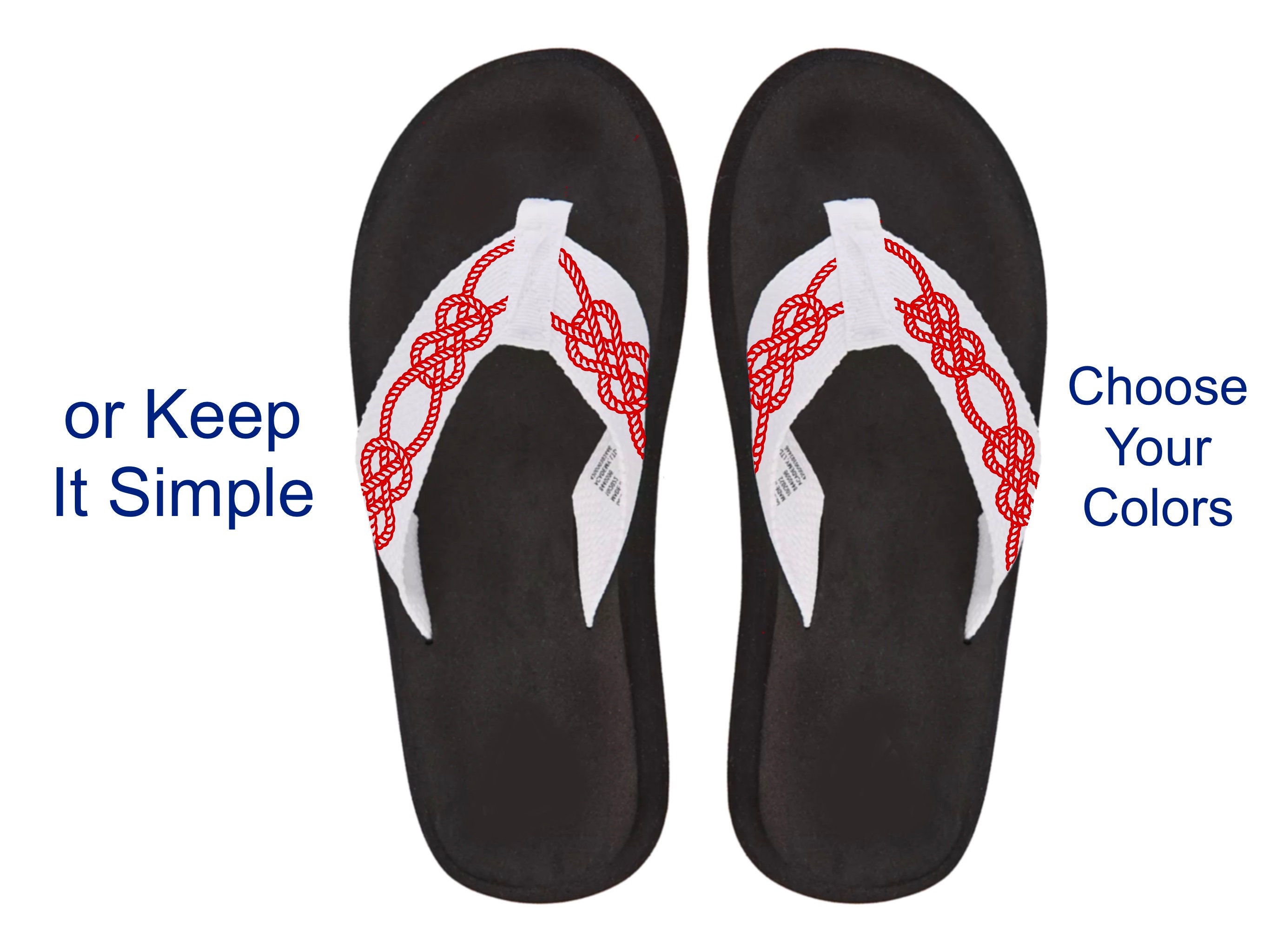 Personalized Sailing Flip Flops. Nautical Design Customized Etsy