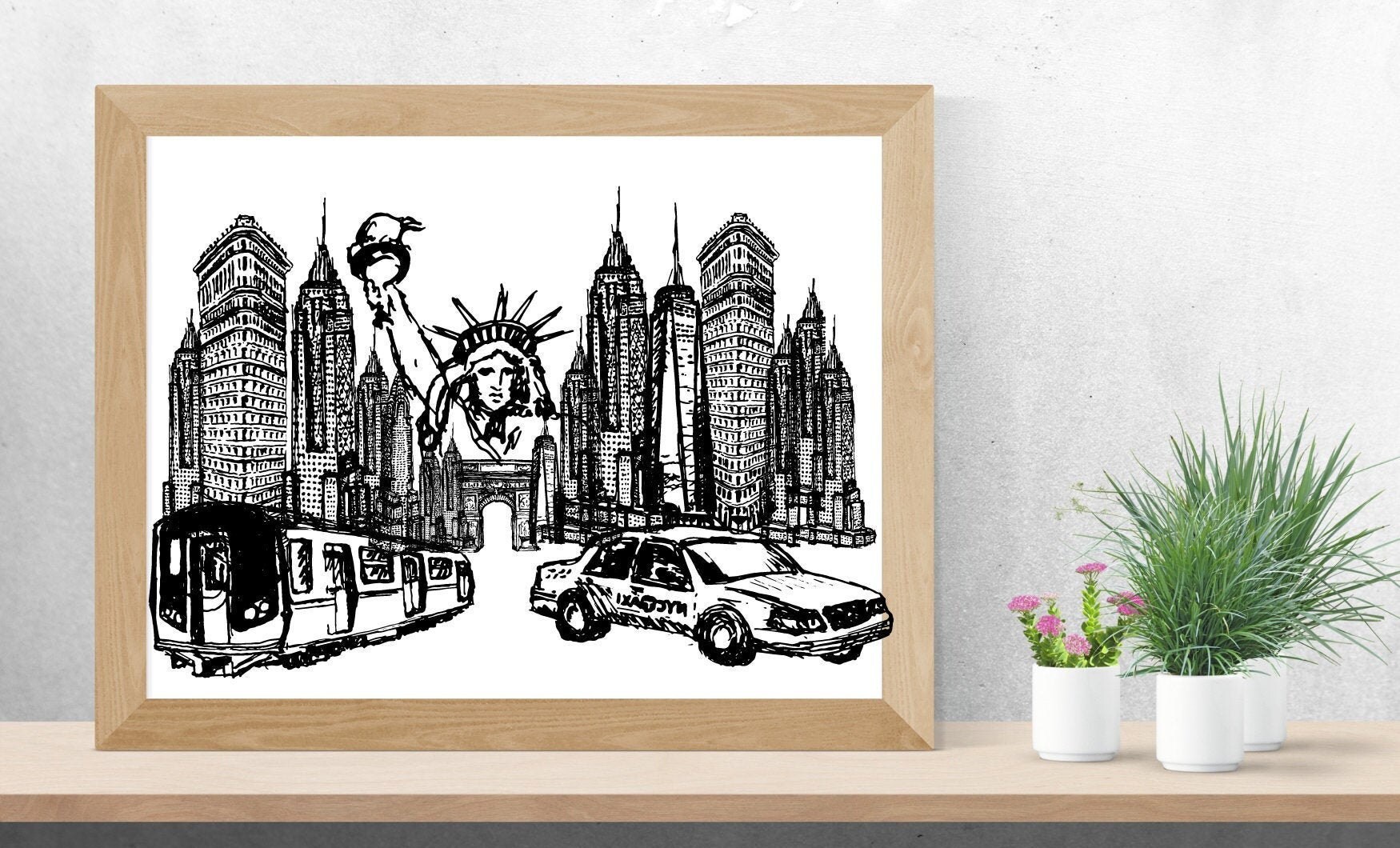 Manhattan New York City NYC wall art art prints poster | Etsy