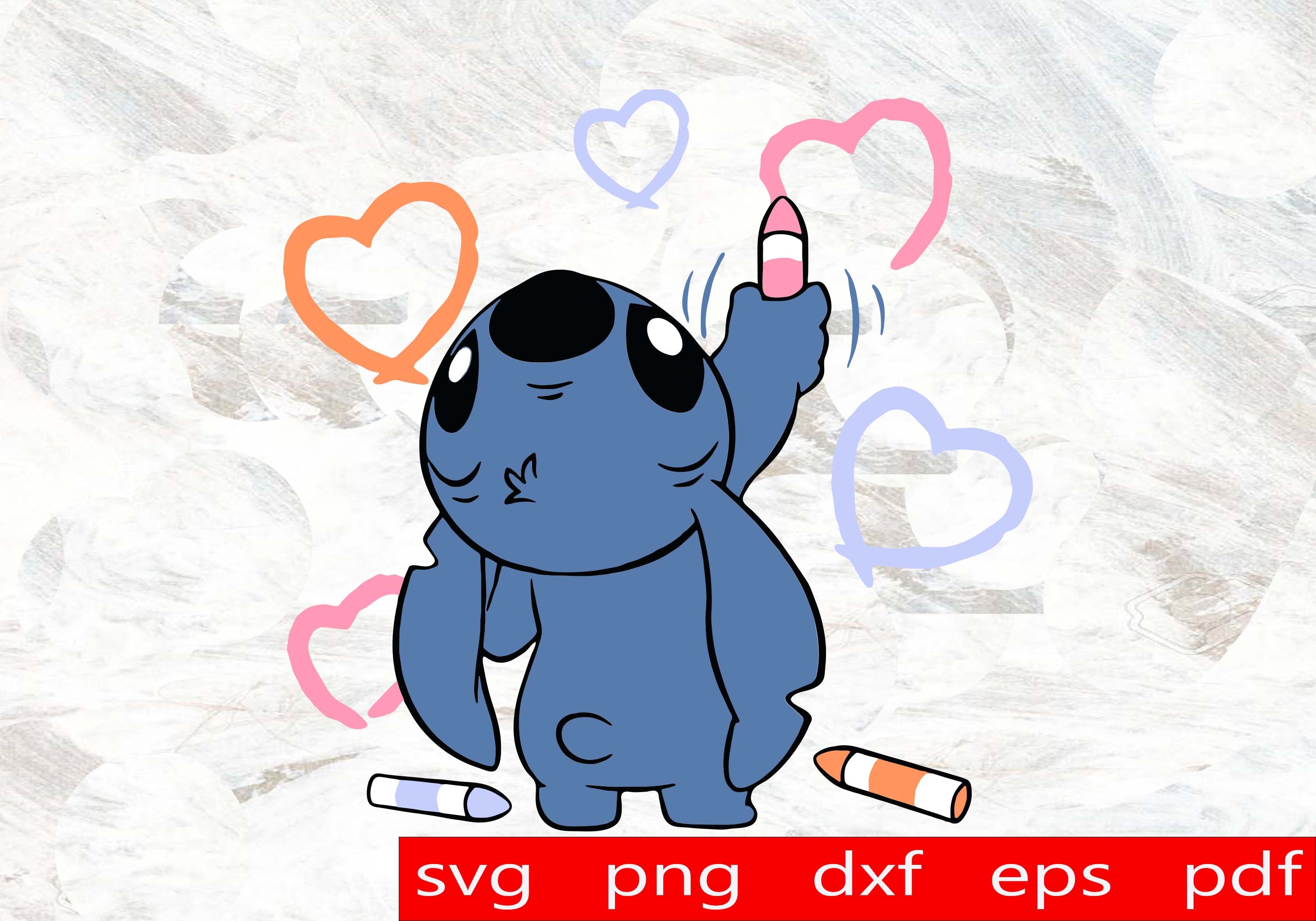 Stitch DRawing Hearts Vector SVG & Transparent PNG Download Etsy