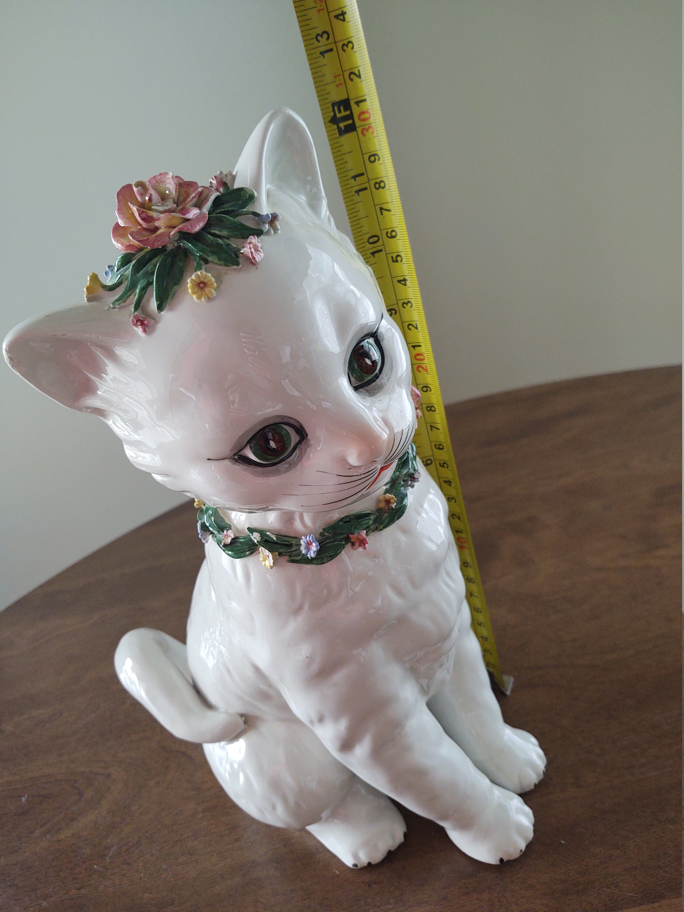 White Cat Statue Etsy