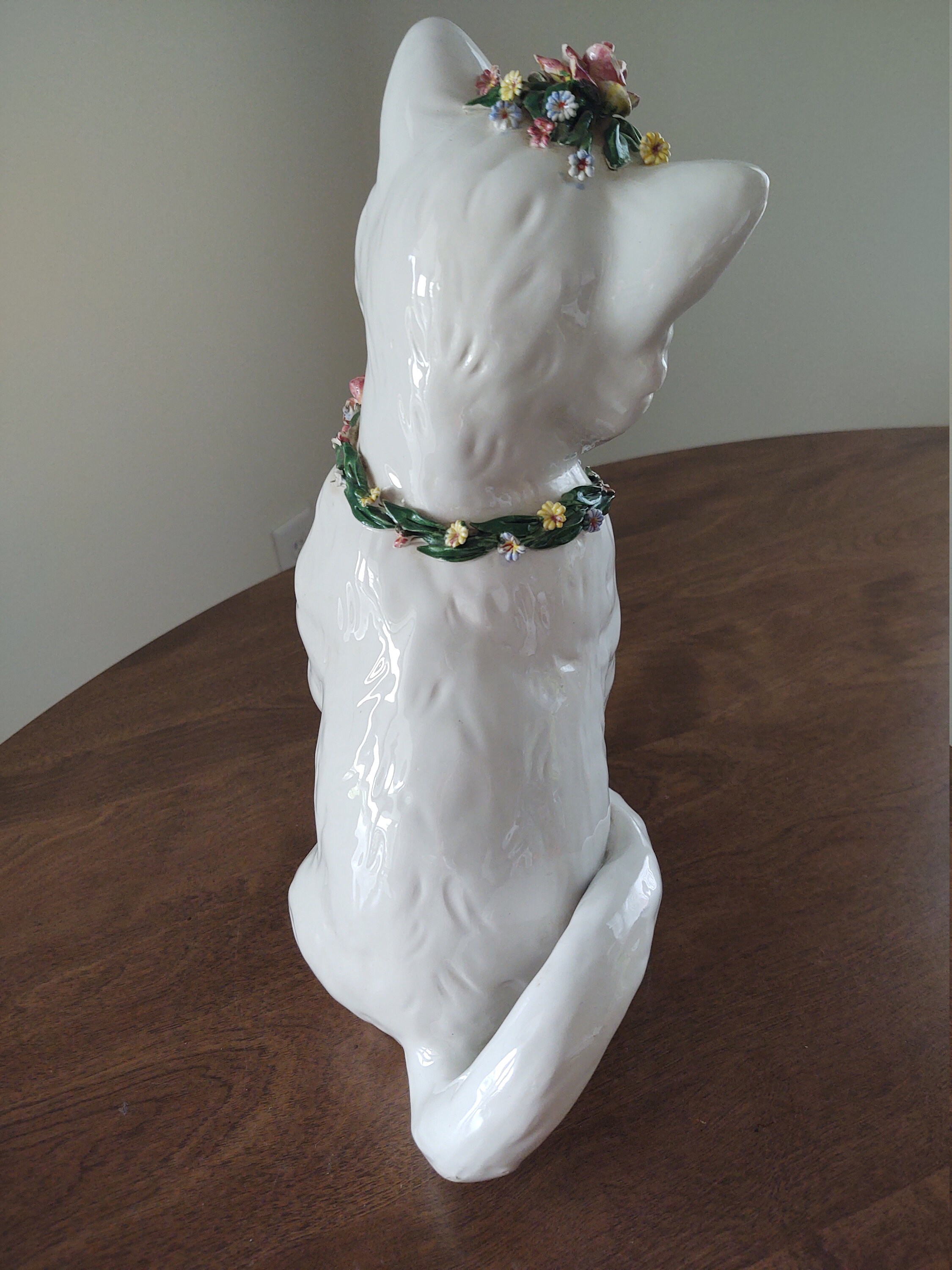 White Cat Statue Etsy