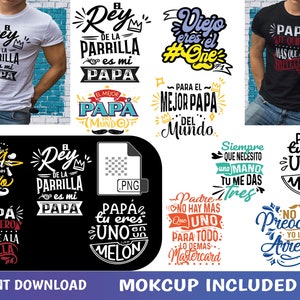 Father's day 10 png designs - Mockup included - Spanish Father's day Bundle - Father's day pack - Father's day png - Instant download.