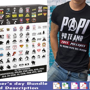Pacote de super-heróis para o Dia dos Pais - Pacote para o Dia dos Pais - Pacote para o Dia dos Pais - Vetores para o Dia dos Pais - LEIA Descrição