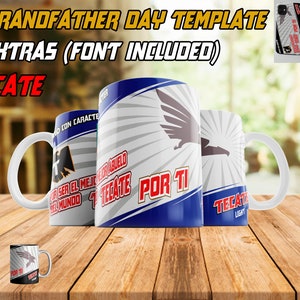 Plantillas del Día del abuelo Grandad day 2022 Pack Tecate New / old version Font Extras Instant Download PSD, Pdf, Png, Ai, Eps image 1