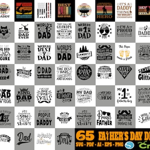 65 Father's day svg - Father's day Bundle #3 Father's day pack - Father's day mega pack - Father's day cut file - vectores del día del padre