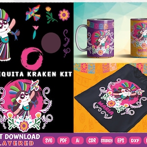 Mexican Doll Kraken Kit - Special Edition - Vector Rag Doll - Mexican Doll - Instant Download - Instant Download.